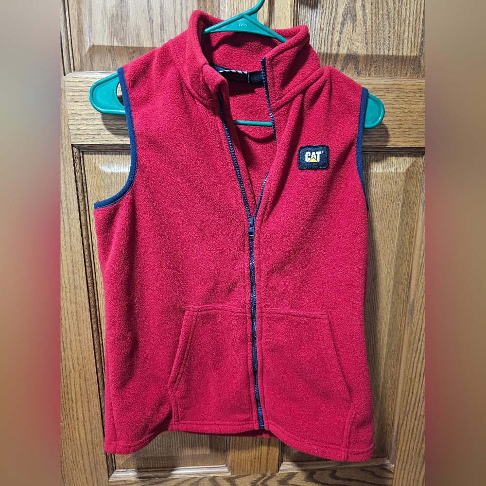 CAT Boy's Red Fleece Vest